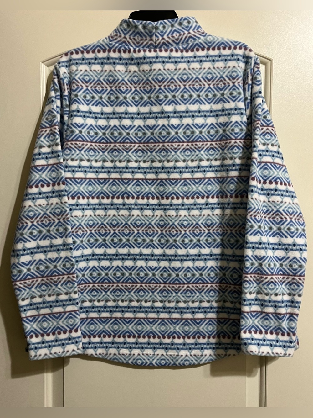 Croft & Barrow Aztec SOFT Fleece Mock Neck Pullover Sweater M - Picture 3 of 7